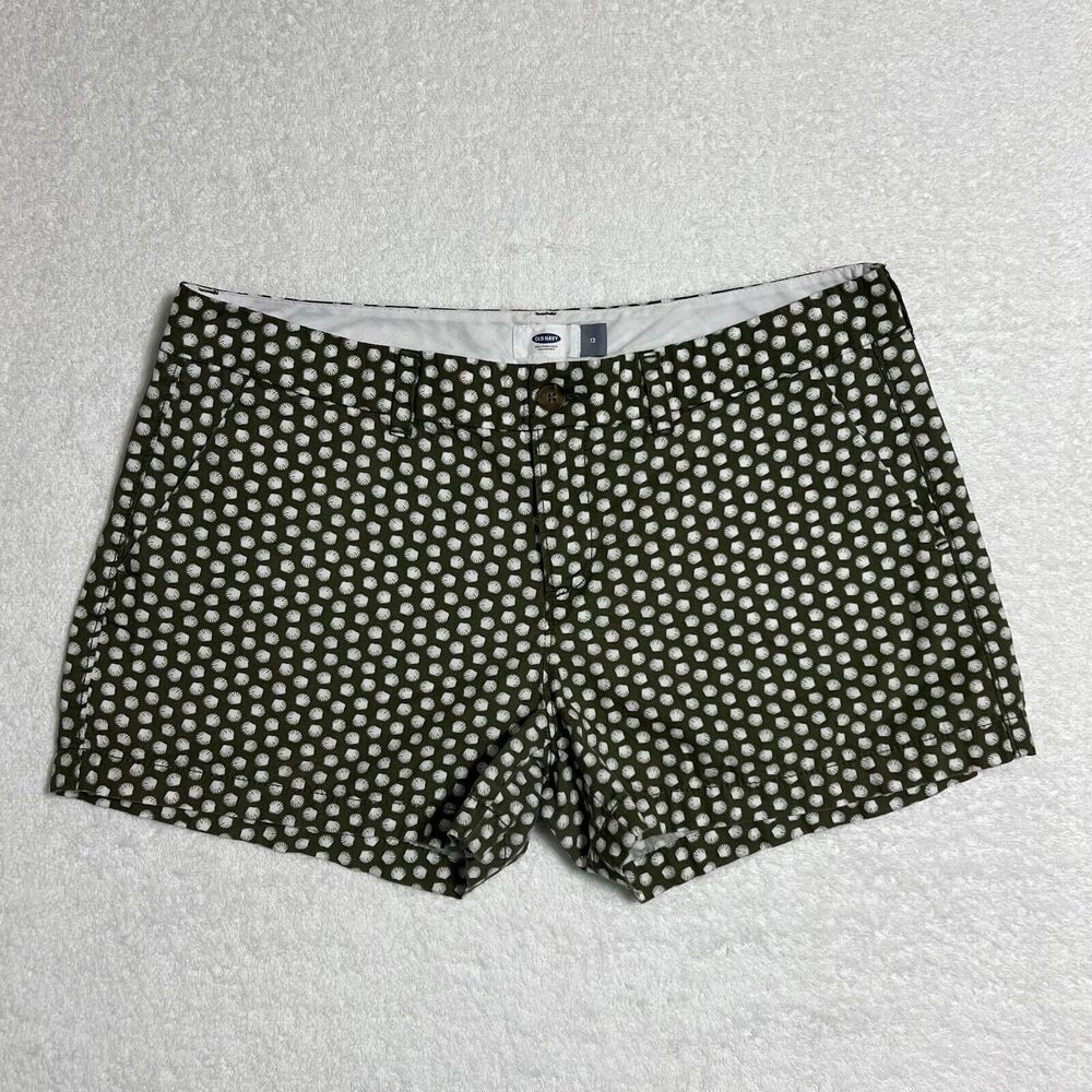 Old Navy 100% Cotton Chino Shorts Women's 12 Green Breathable